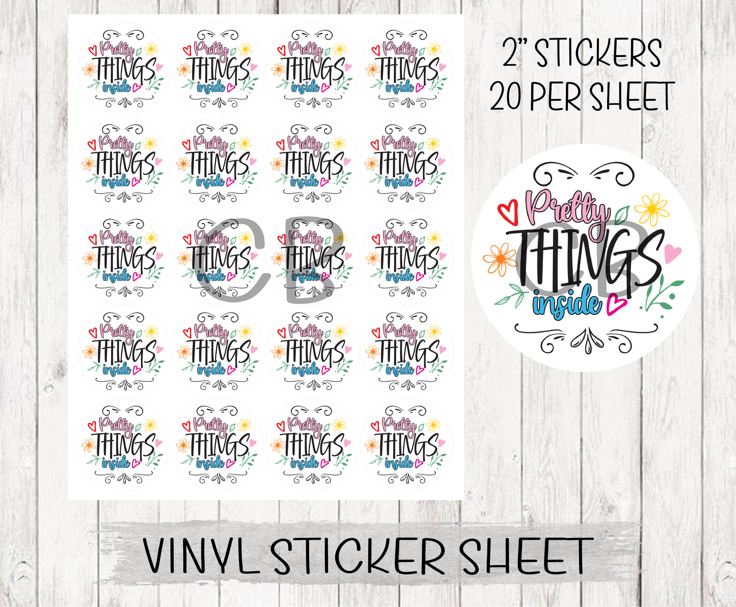 Pretty Things Inside 1 Vinyl Sticker Sheet