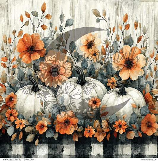 Pumpkin Fall 6 Printed Vinyl Sheet/Wrap