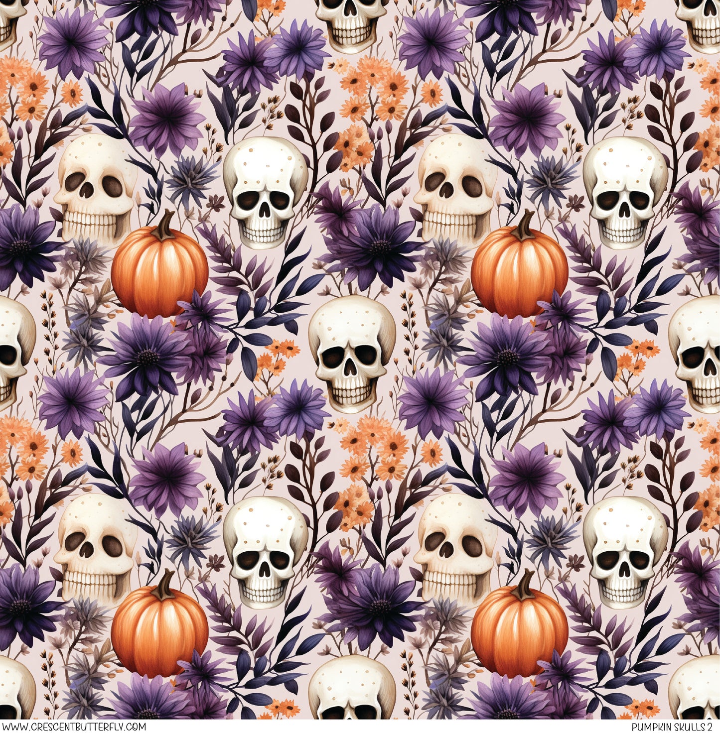 Pumpkin Skulls 2 Printed Vinyl Sheet/Wrap