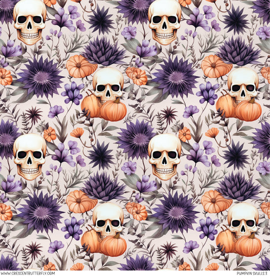 Pumpkin Skulls 3 Printed Vinyl Sheet/Wrap