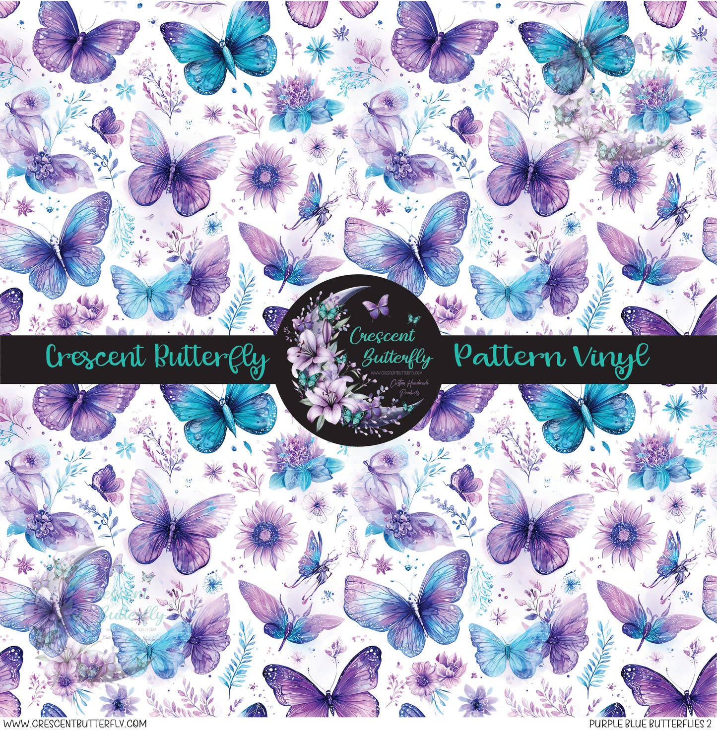 Purple Blue Butterflies 2 Printed Vinyl Sheet/Wrap
