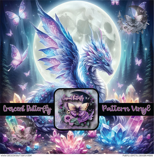 Purple Crystal Dragon Moon Printed Vinyl Sheet/Wrap