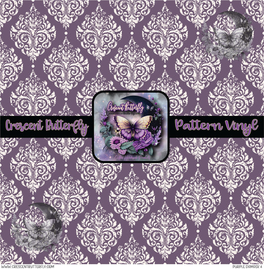 Purple Damask 4 Printed Vinyl Sheet/Wrap