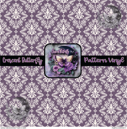 Purple Damask 5 Printed Vinyl Sheet/Wrap