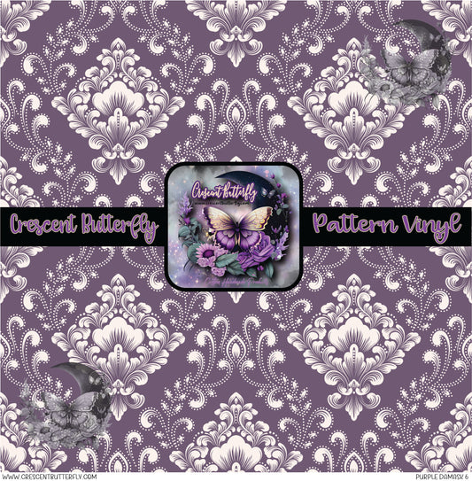 Purple Damask 6 Printed Vinyl Sheet/Wrap