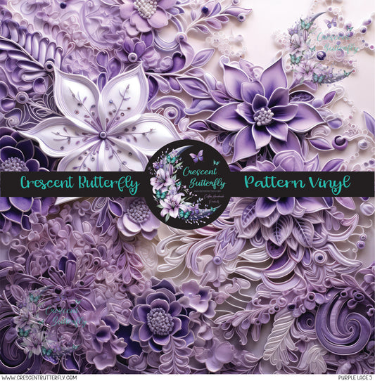 Purple Lace 5 Printed Vinyl Sheet/Wrap