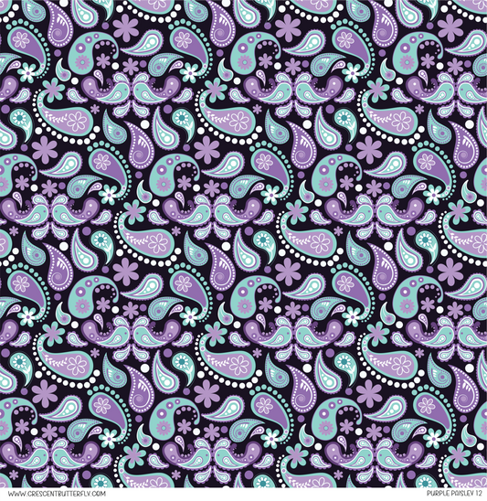 Purple Paisley 12 Vinyl Sheet/Wrap