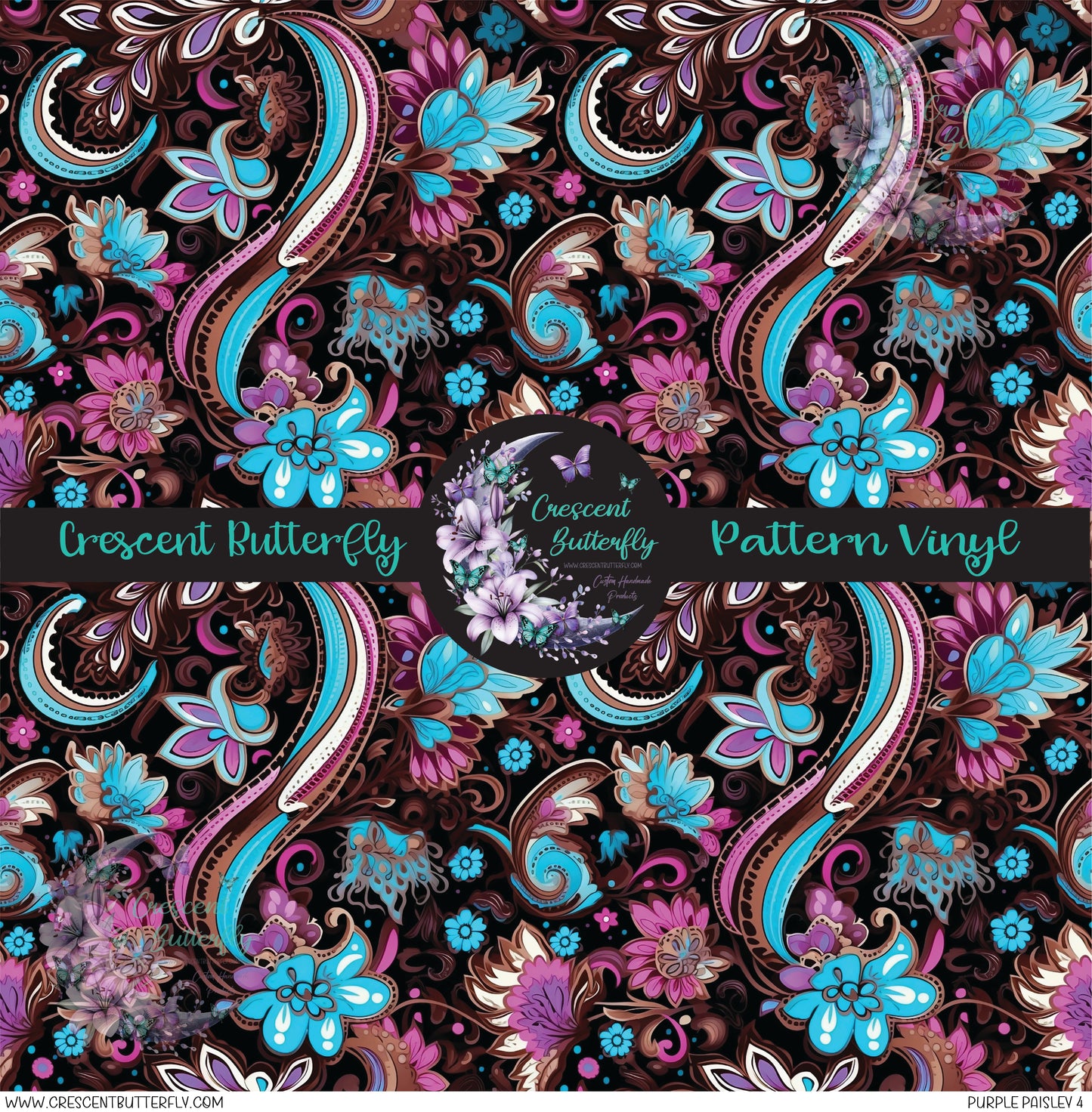 Purple Paisley 4 Printed Vinyl Sheet/Wrap