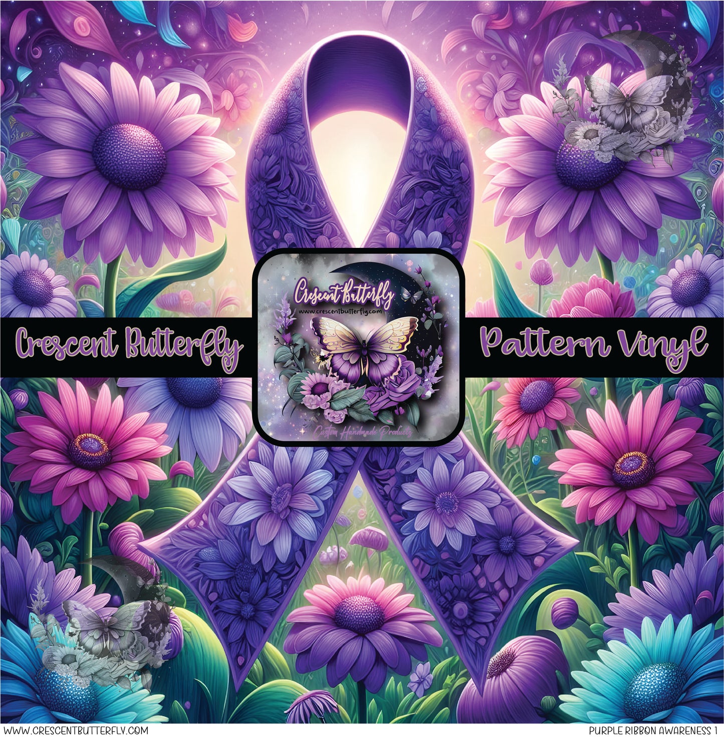 Purple Ribbon Awareness 1 Printed Vinyl Sheet/Wrap