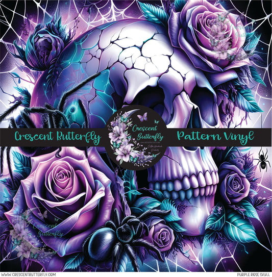 Purple Rose Skull Printed Vinyl Sheet/Wrap