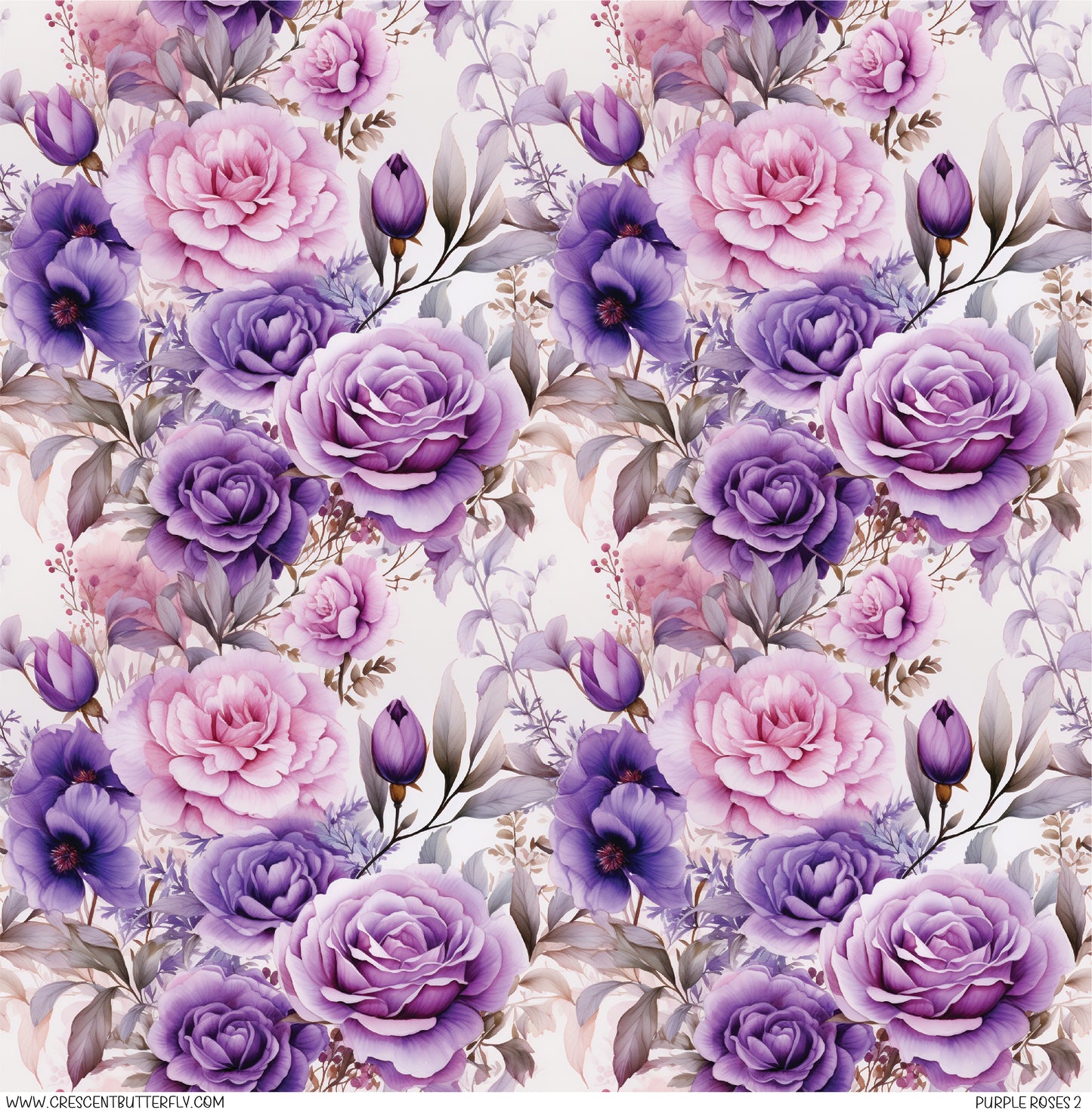 Purple Roses 2 Printed Vinyl Sheet/Wrap