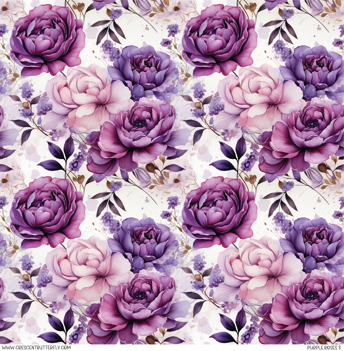 Purple Roses 3 Printed Vinyl Sheet/Wrap