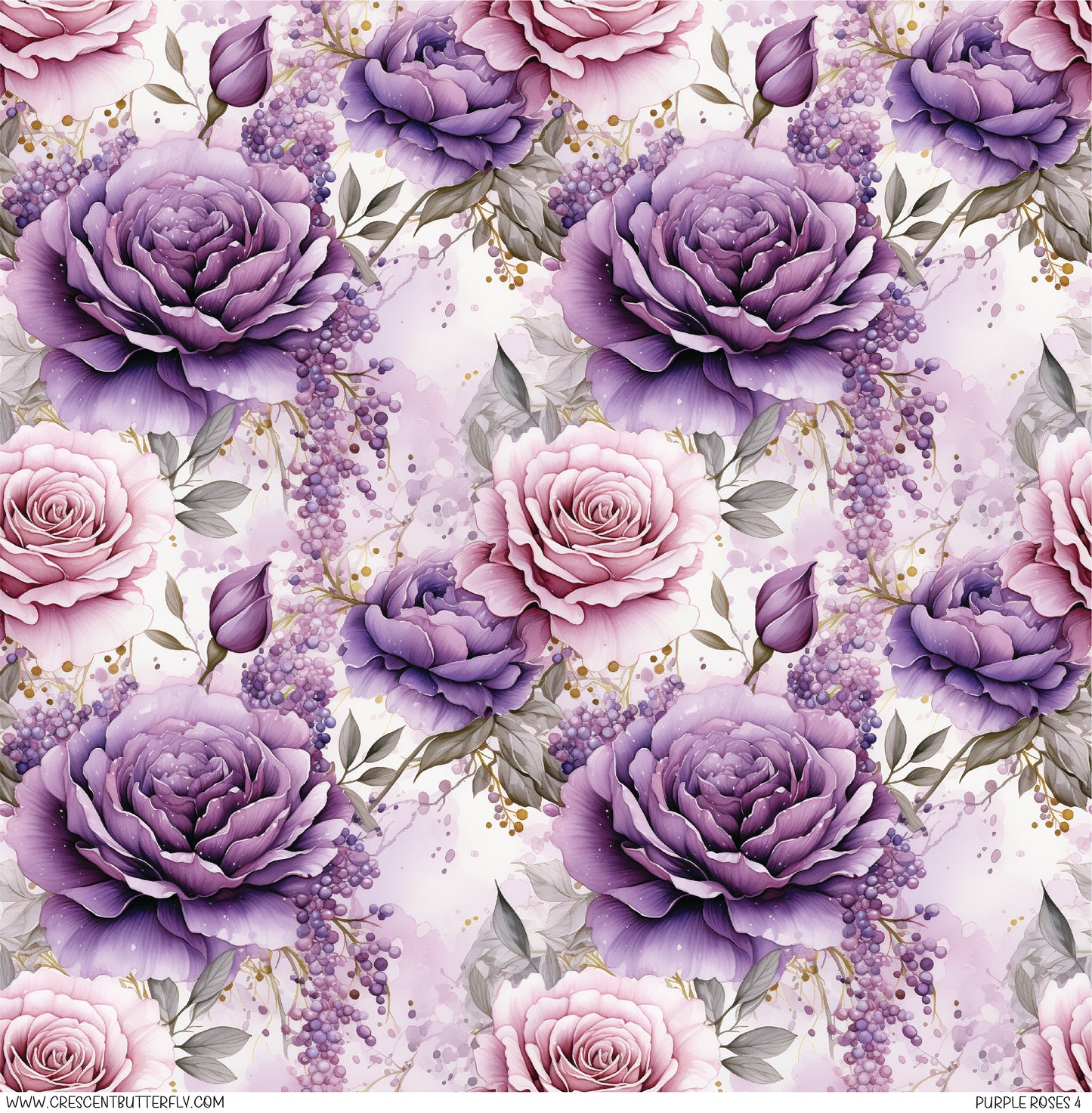 Purple Roses 4 Printed Vinyl Sheet/Wrap