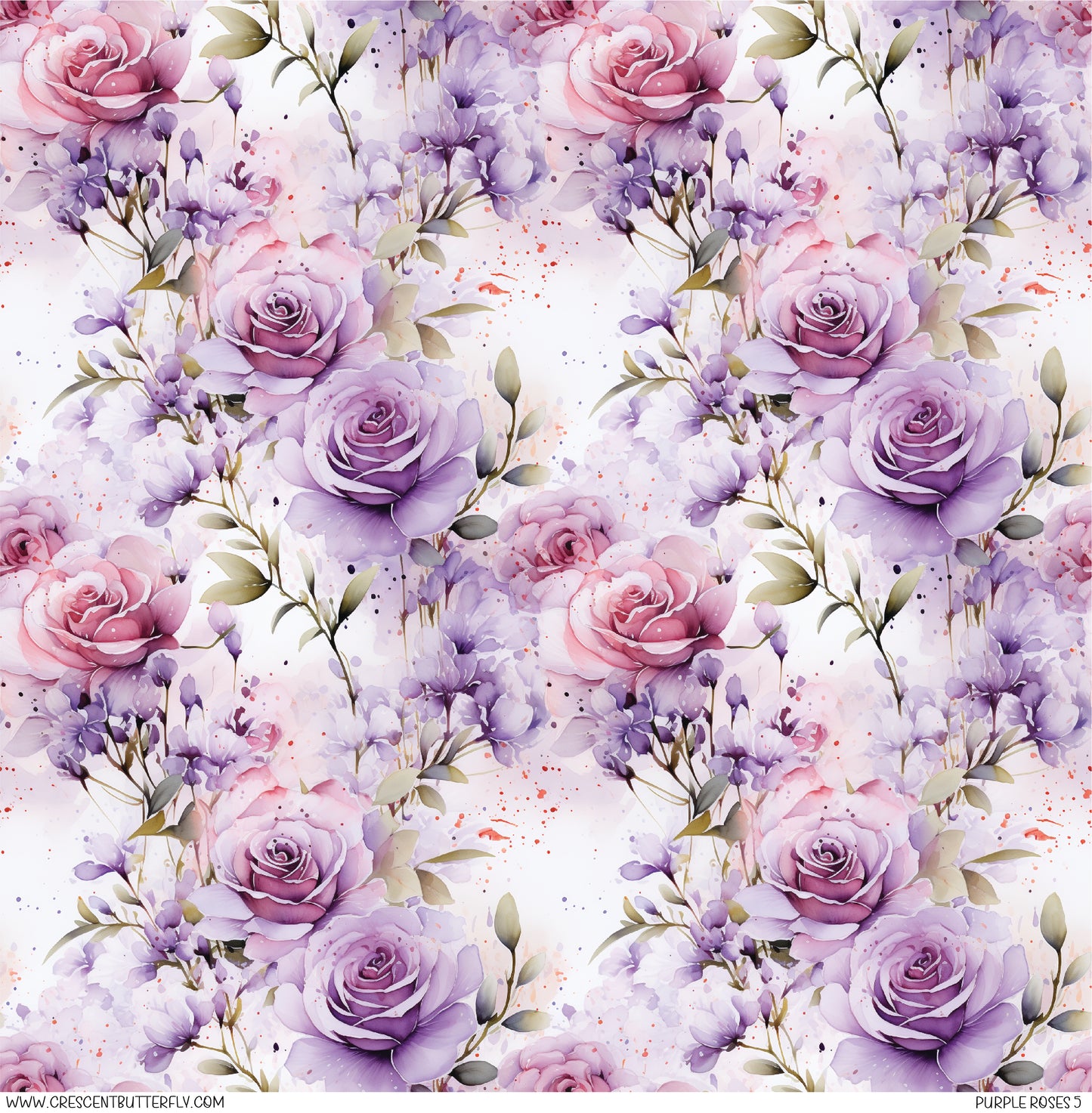 Purple Roses 5 Printed Vinyl Sheet/Wrap