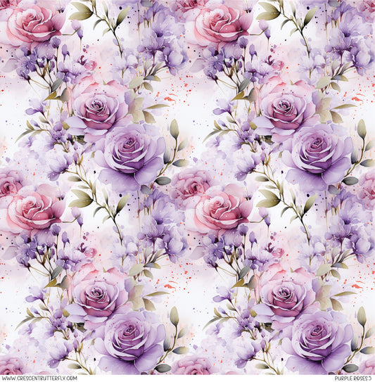 Purple Roses 5 Printed Vinyl Sheet/Wrap