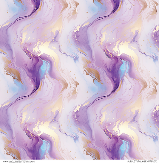 Purple Turquoise Marble 12 Vinyl Sheet/Wrap