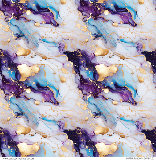 Purple Turquoise Marble 2 Vinyl Sheet/Wrap