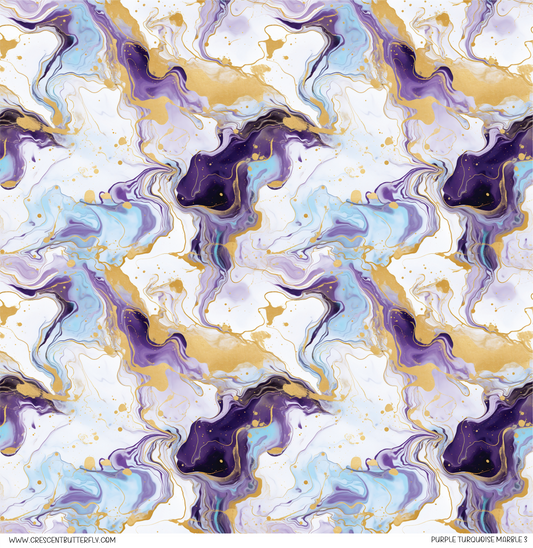 Purple Turquoise Marble 3 Vinyl Sheet/Wrap