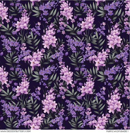 Purple Wildflowers 1 Vinyl Sheet/Wrap