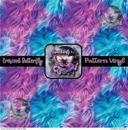 Rainbow Cowhide 6 Printed Vinyl Sheet/Wrap