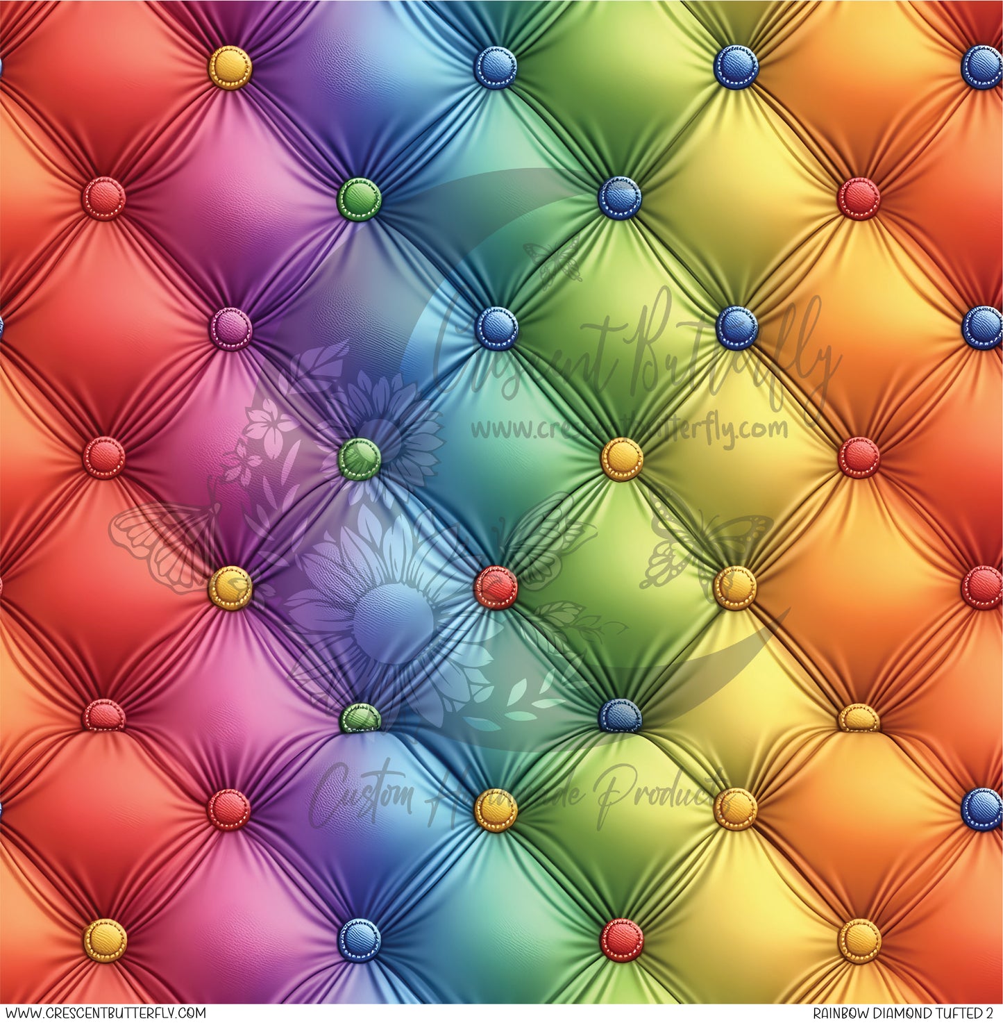 Rainbow Diamond Tufted 2 Printed Vinyl Sheet/Wrap