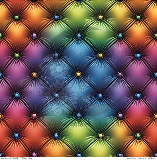 Rainbow Diamond Tufted 8 Printed Vinyl Sheet/Wrap