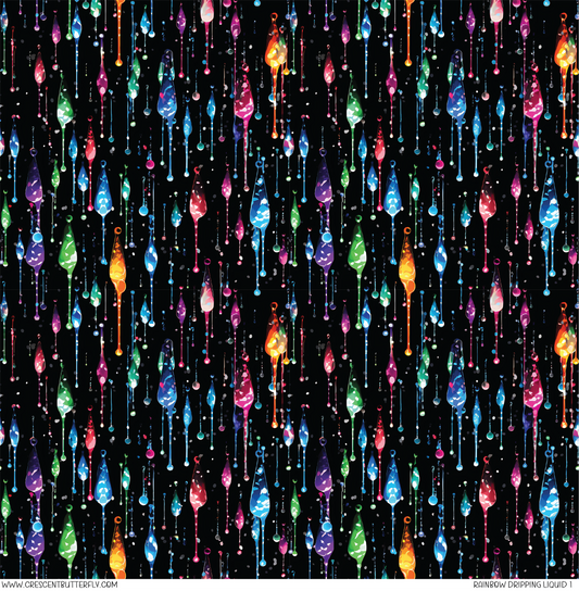 Rainbow Dripping Liquid 1 Pattern Vinyl Sheet/Wrap