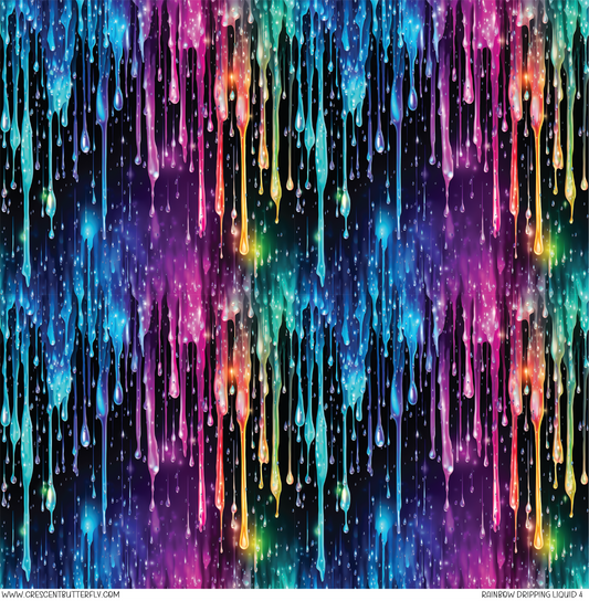 Rainbow Dripping Liquid 4 Pattern Vinyl Sheet/Wrap