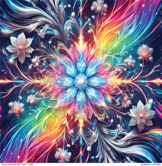 Rainbow Lightning Printed Vinyl Sheet/Wrap
