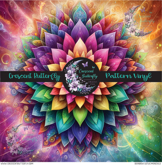 Rainbow Lotus Mandala Printed Vinyl Sheet/Wrap