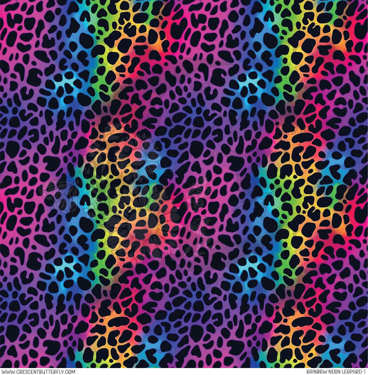 Rainbow Neon Leopard 1 Printed Vinyl Sheet/Wrap