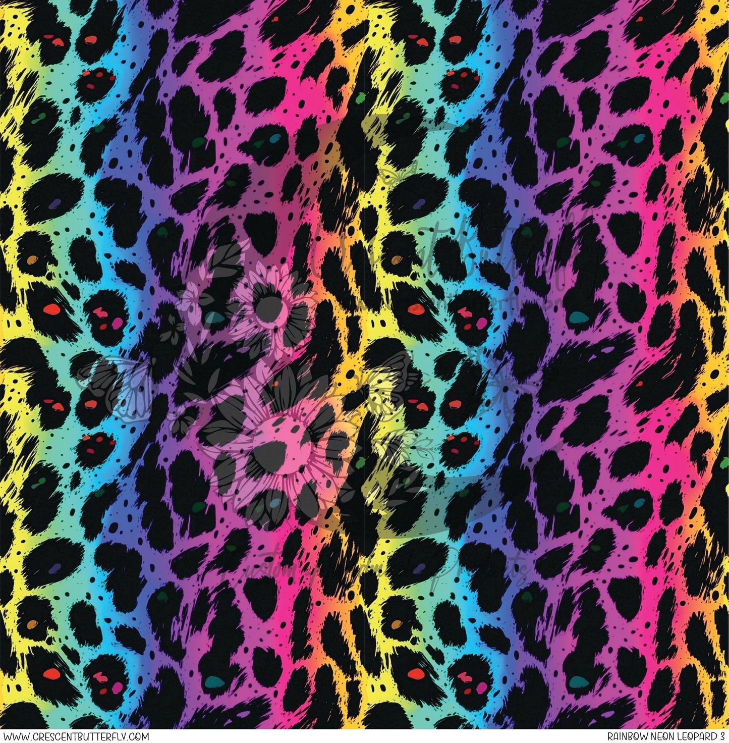 Rainbow Neon Leopard 3 Printed Vinyl Sheet/Wrap