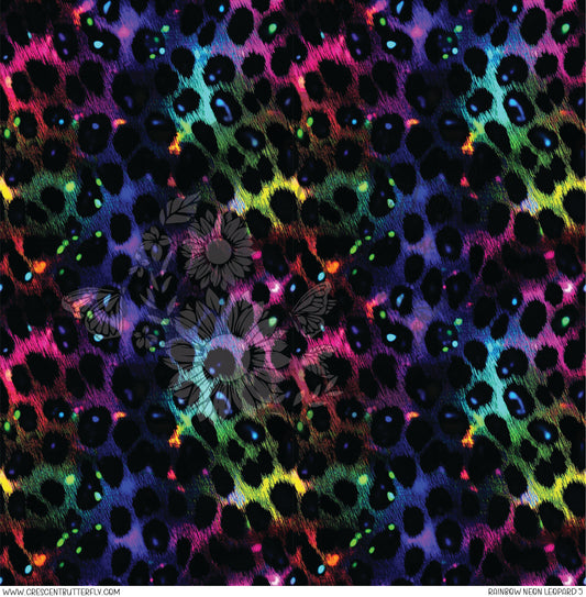 Rainbow Neon Leopard 5 Printed Vinyl Sheet/Wrap