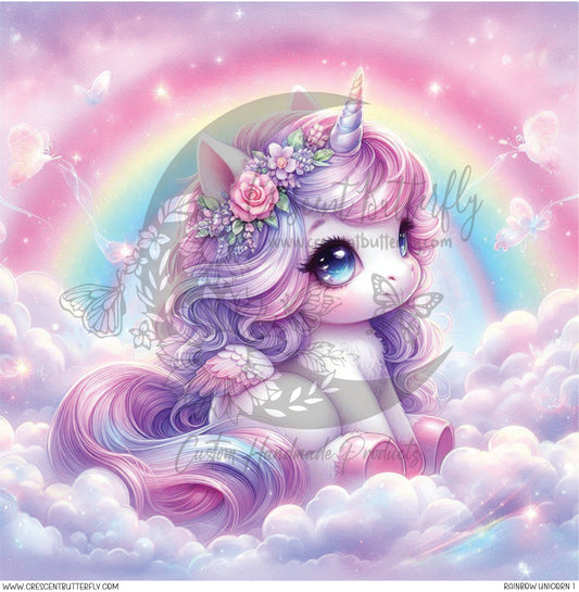 Rainbow Unicorn 1 Printed Vinyl Sheet/Wrap