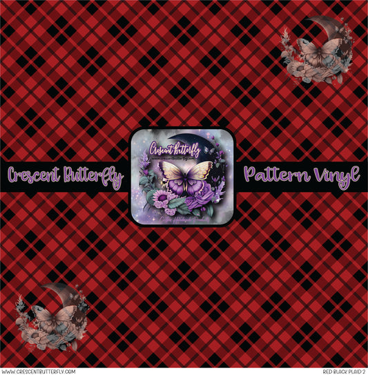 Red Black Plaid 2 Printed Vinyl Sheet/Wrap