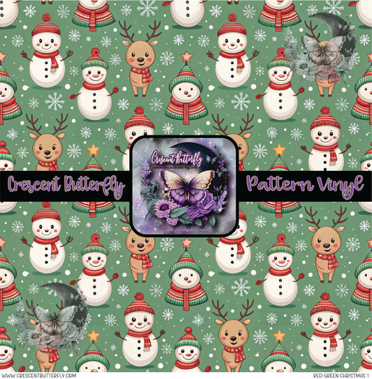 Red Green Christmas 1 Printed Vinyl Sheet/Wrap