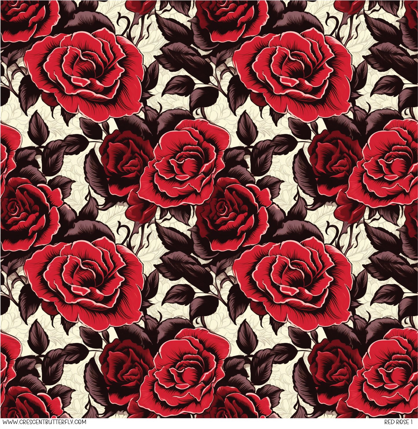 Red Rose 1 Pattern Vinyl Sheet/Wrap