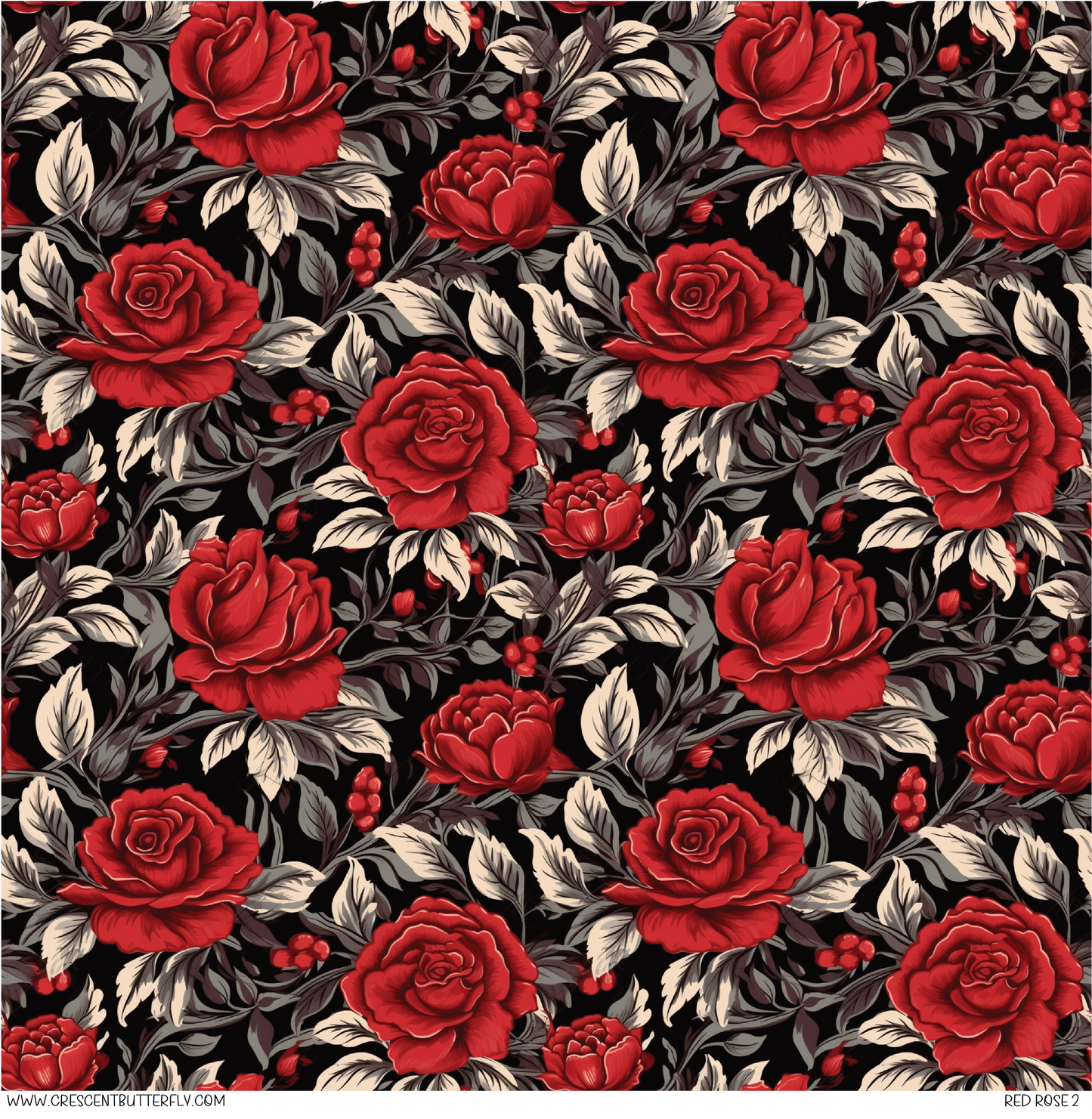 Red Rose 2 Pattern Vinyl Sheet/Wrap