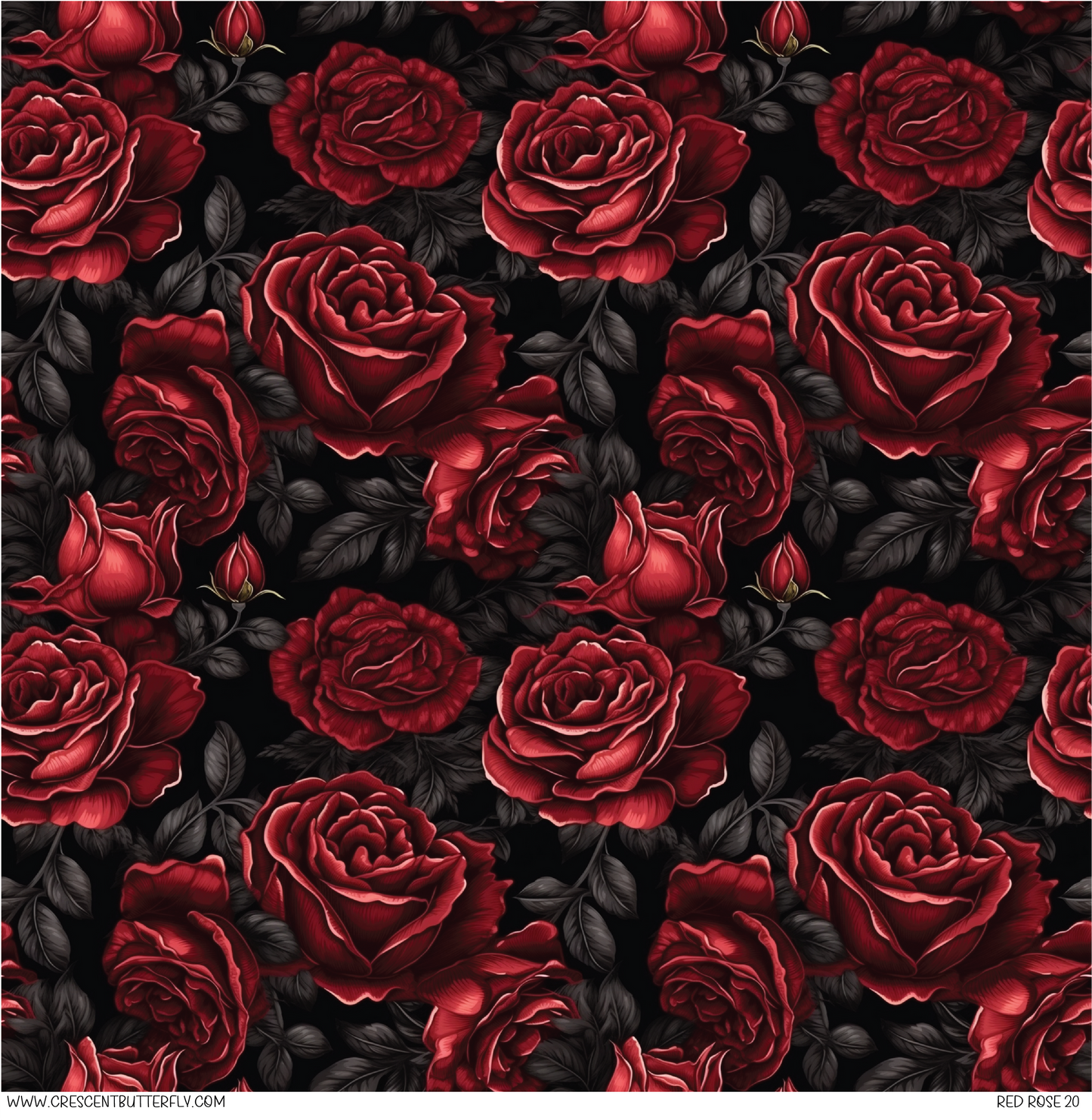 Red Rose 20 Pattern Vinyl Sheet/Wrap