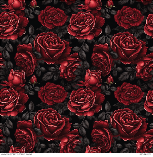 Red Rose 20 Pattern Vinyl Sheet/Wrap