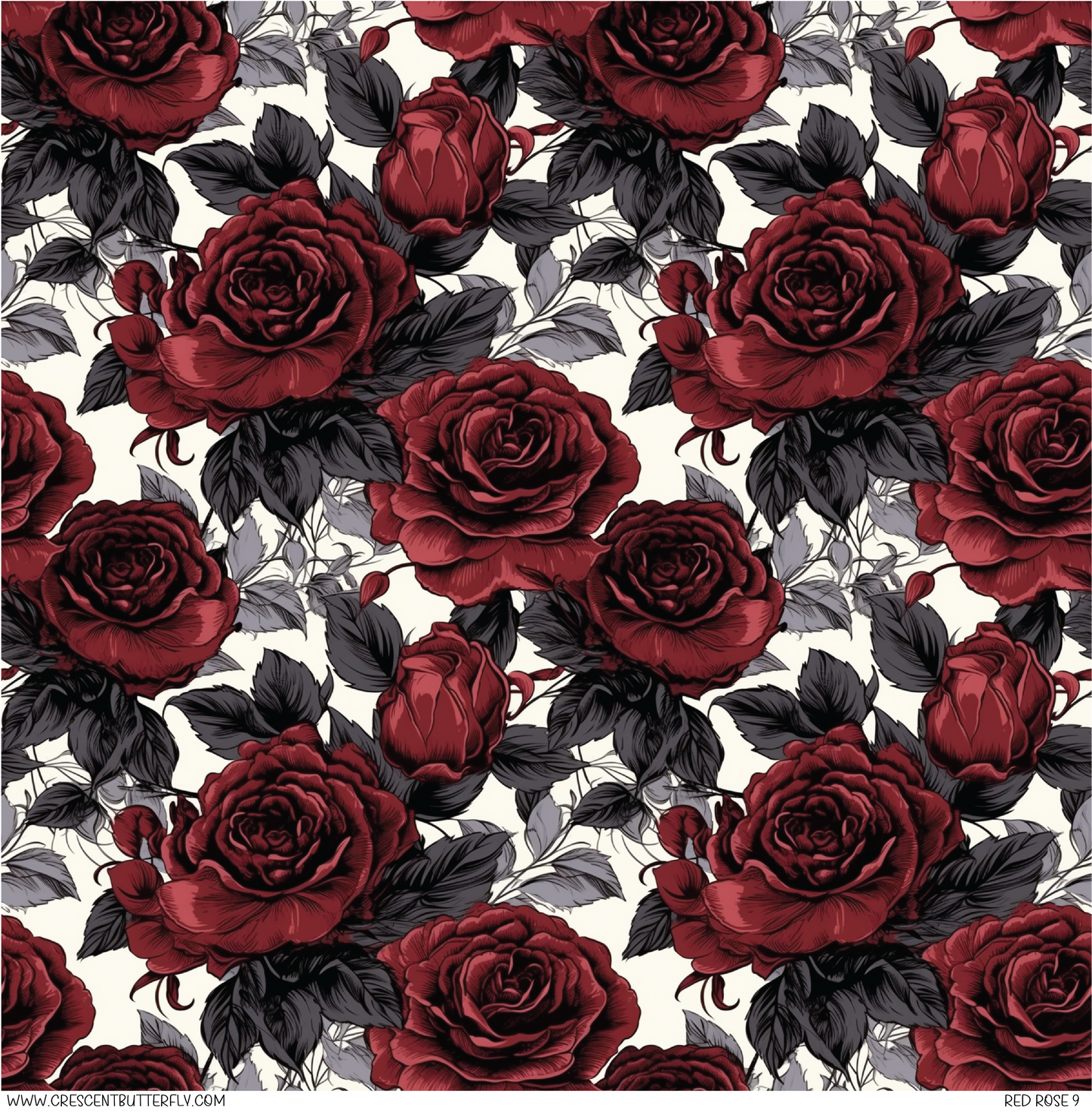 Red Rose 9 Pattern Vinyl Sheet/Wrap