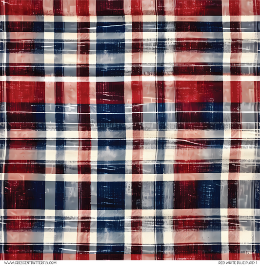 Red White Blue Plaid 1 Pattern Vinyl Sheet/Wrap