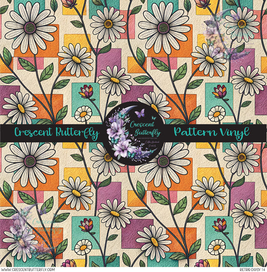 Retro Daisy 14 Printed Vinyl Sheet/Wrap