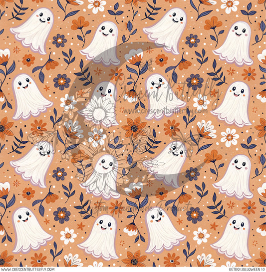 Retro Halloween 10 Printed Vinyl Sheet/Wrap