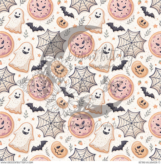 Retro Halloween 15 Printed Vinyl Sheet/Wrap