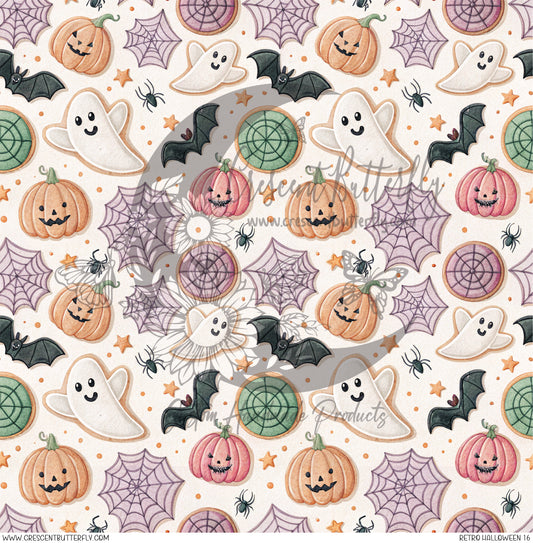 Retro Halloween 16 Printed Vinyl Sheet/Wrap