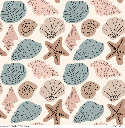 Retro Shells Printed Vinyl Sheet/Wrap