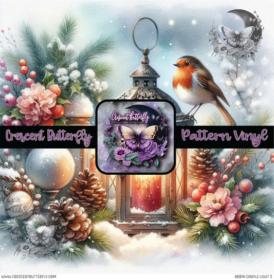 Robin Candle Light 3 Printed Vinyl Sheet/Wrap