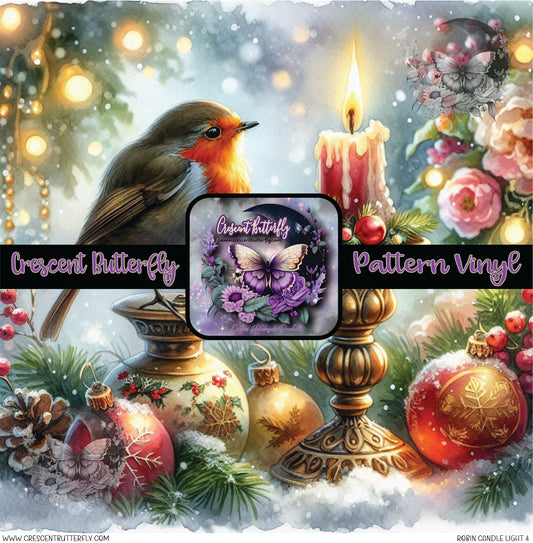 Robin Candle Light 4 Printed Vinyl Sheet/Wrap