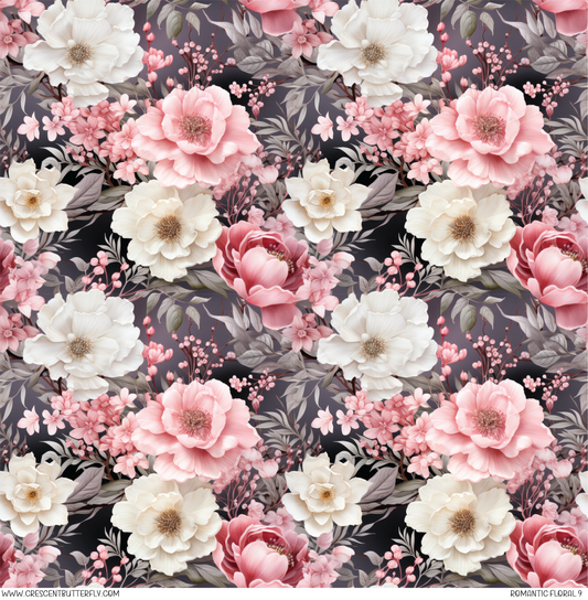 Romantic Floral 9 Pattern Vinyl Sheet/Wrap